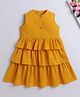The Magic Wand Cotton Sleeveless Solid Layered Dress - Mustard