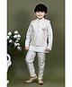 BT DEZINES Cotton Silk Full Sleeves Solid Kurta Pyjama With Threadwork Embroidered Sequins Embellished Jacket Set - White