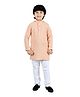 BT DEZINES Full Sleeves Viscose Chikankari Embroidered & Sequins Embellished Kurta & Pyjama Set - Peach