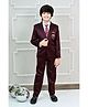 BT DEZINES Satin Full Sleeves Solid 3 Piece Party Suit Set With Polka Dots Printed Tie - Maroon
