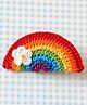 Bobbles & Scallops Rainbow & Floral Crochet Applique Detailed Hair Alligator Clip - Multi Colour