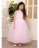 Toy Balloon Kids Net Sleeveless Shimmered Striped Gown - Baby Pink