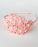 Bobbles & Scallops Floral Crochet Designed Pearls Embellished Hair Band - Peach