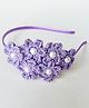 Bobbles & Scallops Floral Crochet Designed Pearls Embellished Hair Band - Purple
