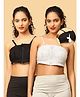 The Mom Store Cotton Woven Pack Of 2 Solid Nursing Pumping Hands Free Bra - Black & Grey