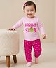 Doodle Poodle 100% Cotton Single Jersey Knit Full Sleeves Night Suit With Text Print -