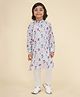 LIL PITAARA Pure Cotton Full Sleeves Pichwai Printed Kurta & Pyjama Set - Blue