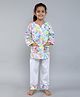Little Clothing Cotton Woven Full Sleeves Floral Printed Coordinating Night Suit Set - Multi Colour