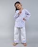 Little Clothing Cotton Woven Full Sleeves Floral Printed Coordinating Night Suit Set - Multi Colour