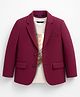 Pine Kids Knit Full Sleeves Solid Blazer With Printed Inner Tee - Dark Red