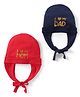 Doodle Poodle Interlock Knit Printed Caps Pack of 2 Red & Navy Blue - Diameter 10 cm