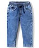 Babyhug Full Length Washed Denim Jeans with Stretch - Blue