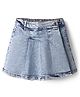 Kookie Kids India Denim Above Knee Length Pleated Washed Skort - Light Blue