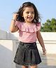 Kookie Kids India Denim Above Knee Length Pleated Washed Skort - Black