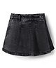 Kookie Kids India Denim Above Knee Length Pleated Washed Skort - Black