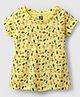 Evimo Single Jersey Half Sleeves Tops with Floral Print - Yellow