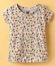 Evimo Single Jersey Half Sleeves Tops with Floral Print - Grey