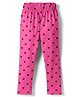 Evimo Single Jersey Knit Full Length Leggings with Heart Print - Dark Pink