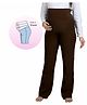 UZAZI Knit Solid Stretchable Maternity Trousers With Over Belly Foldable Support Band - Brown