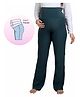 UZAZI Knit Solid Stretchable Maternity Trousers With Over Belly Foldable Support Band - Twilight Green