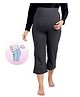UZAZI Knit Solid Stretchable Maternity Capris With Over Belly Foldable Support Band - Anthra Melange