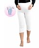 UZAZI Viscose Elastane Knit Solid Belly Support Maternity Three Fourth Leggings - White