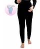 UZAZI Cotton Elastane Knit Solid Belly Support Maternity Leggings - Black