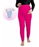 UZAZI Cotton Elastane Knit Solid Belly Support Maternity Leggings - Pink