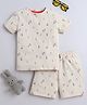 BABY NATION Cotton Half Sleeves Children Printed Coordinating Tee & Shorts Set - Brown