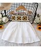 Woonie Cotton Sleeveless Floral Crochet Designed Dress - White