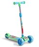 Babyhug 3 Wheel Foldable Kids Scooter with LED Light 4 Level Height Adjustment - Blue| Lean to Steer| Stable Design| Toy for 3 to 14 year Boys and Girls| Activity Gift| Promotes Physical Activity