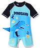 Rovars Half Raglan Sleeves Legged Swimsuit with Dino Print - Blue