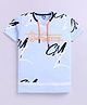 Kidcity Cotton Sinker Half Sleeves Be Strong Text Printed Tee - Sky Blue