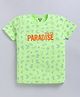 Kidcity Cotton Sinker Half Sleeves Beach Theme Printed Tee - Light Green