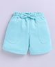 Kidcity Cotton Loop Bow Applique Detailed Shorts - Pista Green