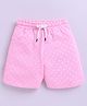 Kidcity Cotton Loop Polka Dots Printed Shorts - Light Pink