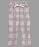 Actuel Sued Checked Trousers - Purple & Cream