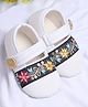 Coco Candy Floral Designed Velcro Closure Booties - White