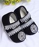 Coco Candy Stones & Lace Embellished Velcro Closure Booties - Black