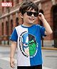 Babyhug Marvel Single Jersey Knit Half Sleeves Cut & Sew T-Shirt with Avengers Graphics - Blue & White