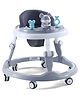Round Baby Walker WIth Musical Toy Tray - Grey| Adjustable Height| 360° Swivel Wheels| Detachable Toy Bar| Toys 6 to 24 Months Boys and Girls| Activity Gift