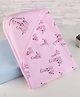 Zero Interlock Knit Hooded Towel With Animal Print L 84 x B 83 cm - Pink