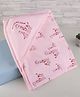 Zero Interlock Knit Hooded Towel With Animal Print L 84 x B 83 cm - Baby Pink