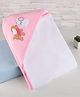 Zero Interlock Knit Hooded Towel With Animal Print L 84 x B 83 cm - Pink