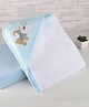 Zero Interlock Knit Hooded Towel With Animal Print L 84 x B 84 cm - Light Blue