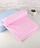 Zero Interlock Knit Hand & Face Towel With Stripes 84 x 81 cm - Pink