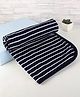 Zero Interlock Knit Hand & Face Towel With Stripes 84 x 81 cm - Navy Blue