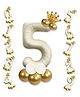 Cream Color 5 Number Foil Balloon