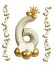 Cream Color 6Number Foil Balloon