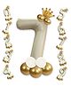 Cream Color 7 Number Foil Balloon